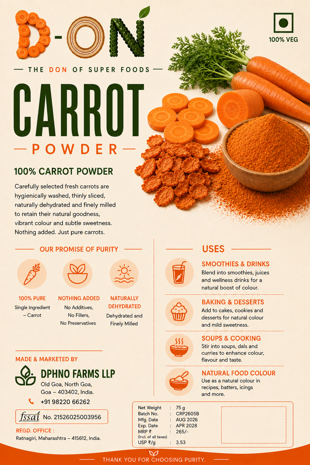 Carrot Powder pack — view 2