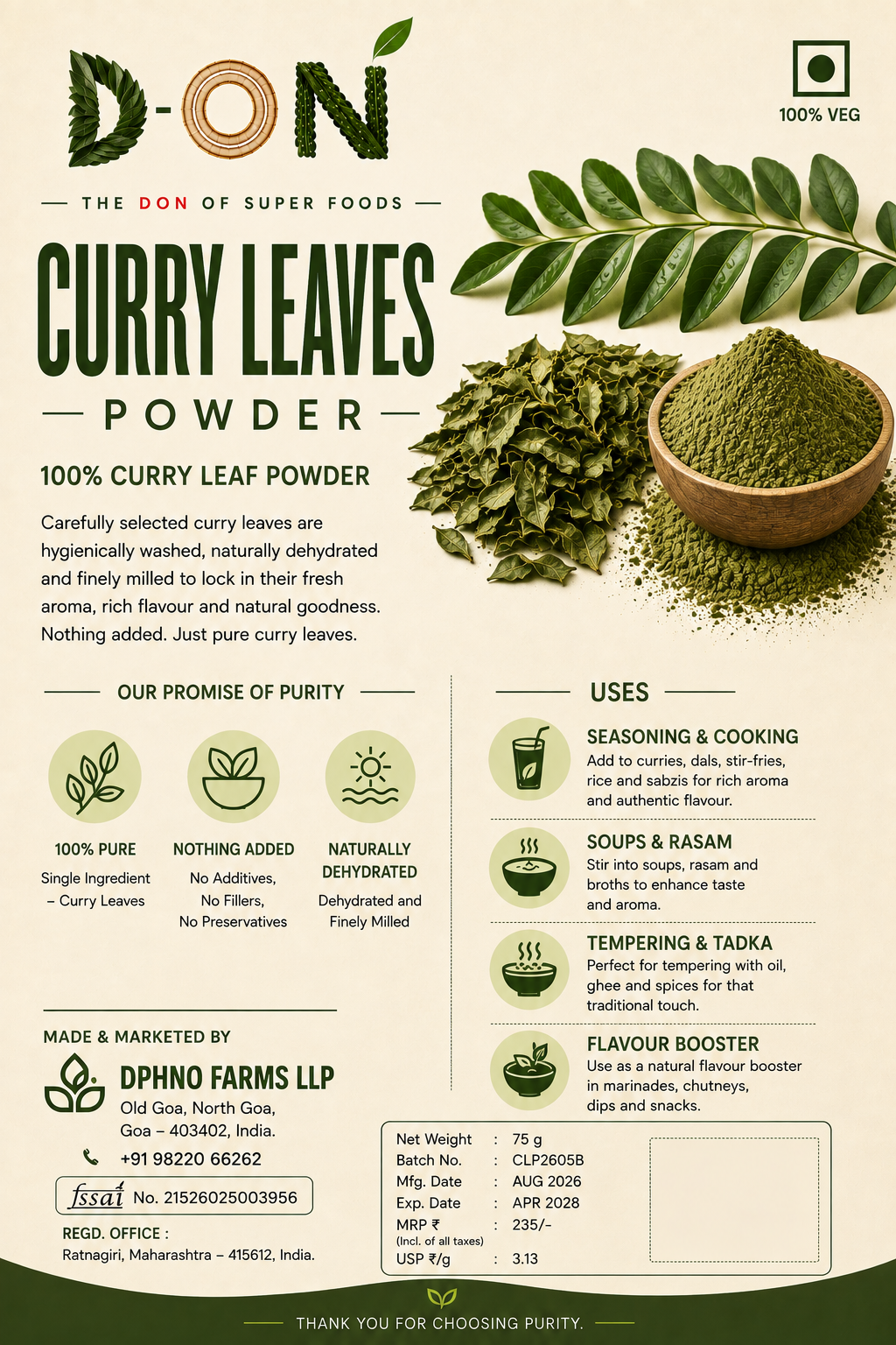Curry Leaves Powder pack — view 2
