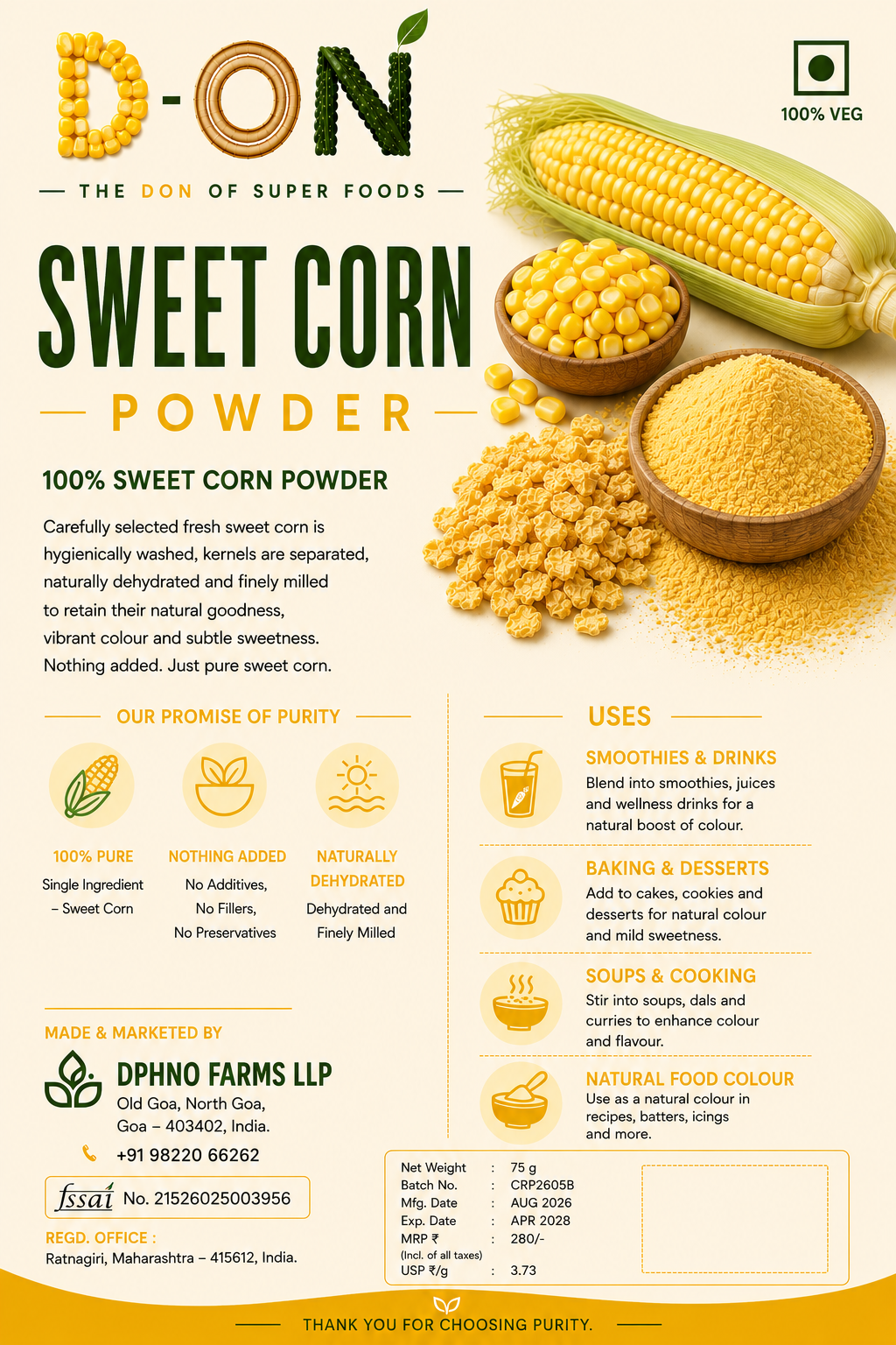 Sweet Corn Powder pack — view 2